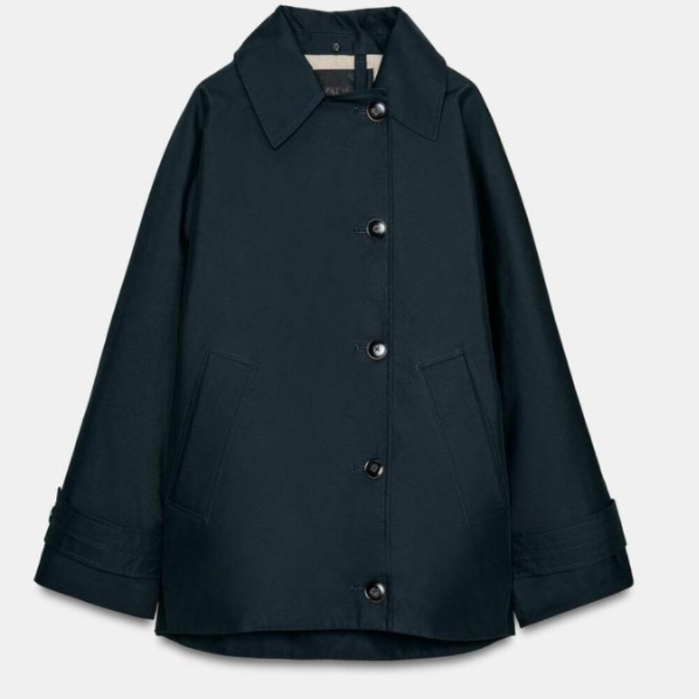 Zara Women's Coat with Faux Fur Collar - Picture 8 of 8